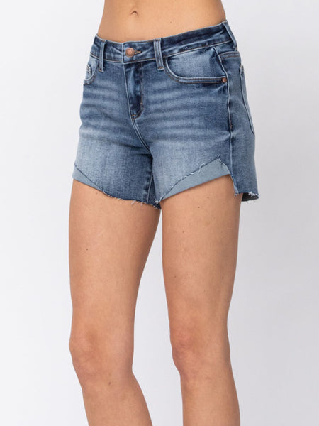 Georgia Mid Rise Cut Off Denim Shorts