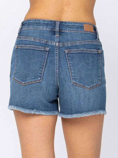 Mid Rise Destroyed Wash Cut Off Shorts