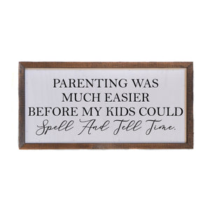12x6 Spell and Tell Time Wall Sign or Desk Sitter - DW005